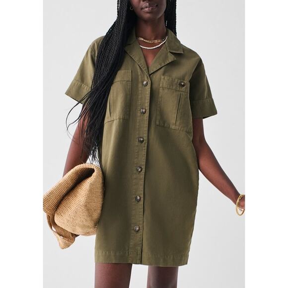 Faherty Palos Verdes Dress in Military Olive Size Small - Picture 1 of 7